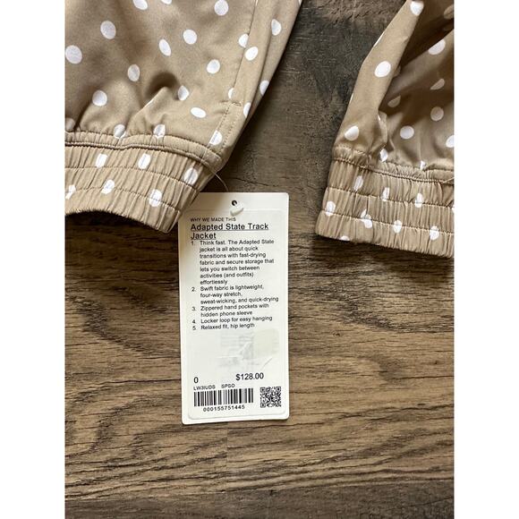 Lululemon Adapted State Track Jacket SPSO Size 0 Polka Dot W3IUDS - Picture 4 of 6
